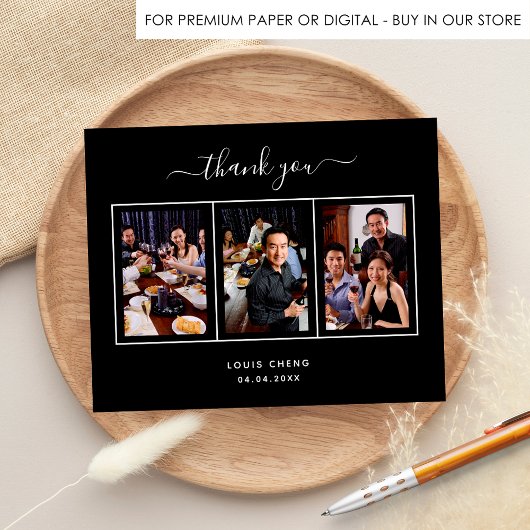 Zwarte witte foto verjaardag bedankt