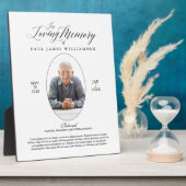 Zwarte/Witte Fotoherdenkingsdoos Liefdevolle Herin Fotoplaat (Zijkant)