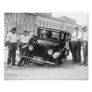  zwarte & witte gebroken auto Wreck USA 1923 Foto Afdruk