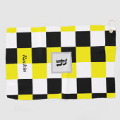 Zwarte witte gele controleur golfhanddoek (Horizontaal)