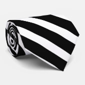 Zwarte witte geometrische diagonale strepen stropdas (Opgerold)