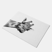 Zwarte witte giraffe afrikaans dier peekaboe foto deurmat (Schuin)