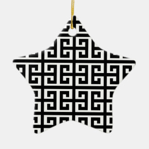 zwarte witte griekse sleutel keramisch ornament