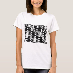 zwarte witte griekse sleutel t-shirt
