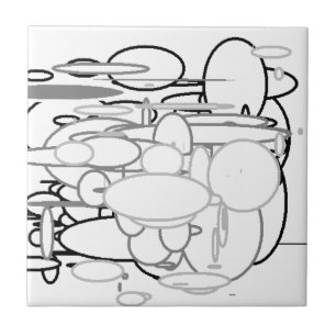 Zwarte witte grijze cirkels, digitale kunst van Ki Tegeltje