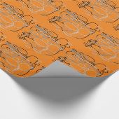 Zwarte witte grijze cirkels, Oranje achtergrond, k Cadeaupapier (Hoek)