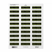 ZWARTE WITTE GROEN DAMASK ETIKET (Full Sheet)