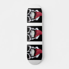 Zwarte witte grunge schedels rode tong skateboard