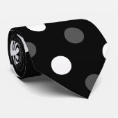 Zwarte witte haarvlekken stropdas (Opgerold)