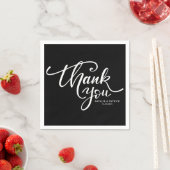 Zwarte & Witte Handje met briefjes Bedankt Servetten (Insitu)