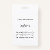 Zwarte Witte Handwerker Foto-ID en QR-code Badge (Achterkant)