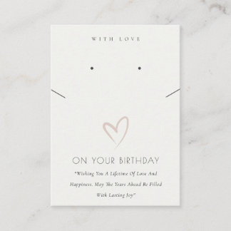 ZWARTE WITTE HOART BIRTHDAY GIFT KETTING EARRING PLAATSKAARTJE