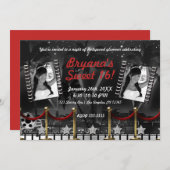 Zwarte witte Hollywood rode loper foto Kaart (Voorkant / Achterkant)