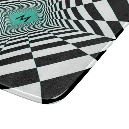 Zwarte witte illusie snijplank (Hoek)