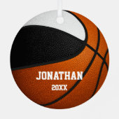 zwarte witte jongens : basketbal metalen ornament (Achterkant)