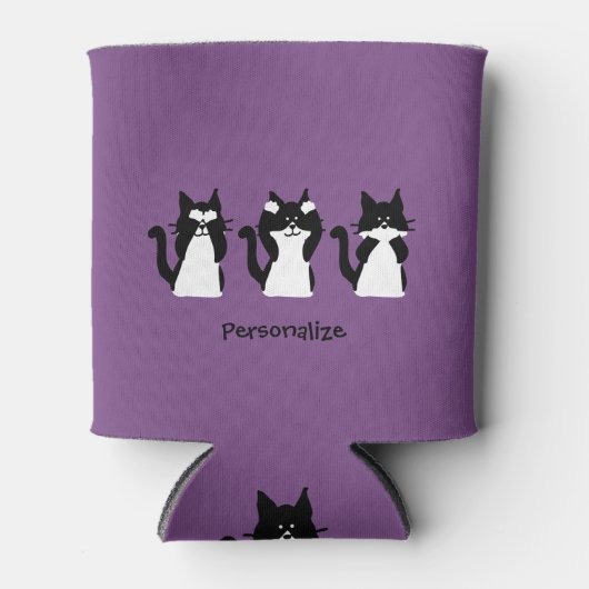 Zwarte witte katten | Drie Katten Blikjeskoeler (Voorkant)