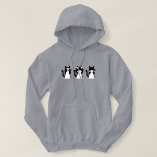 Zwarte witte katten   Drie Katten Hoodie