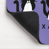 Zwarte witte katten | Drie Katten Paars Muismat (Hoek)