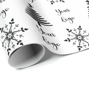 Zwarte witte kerstboom detailhandel - aangepaste L Cadeaupapier