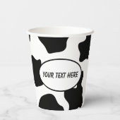 Zwarte witte koe vlekt op dierlijke afdruk Birthda Papieren Bekers (Achterkant)