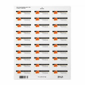 Zwarte witte koraalappel moderne bruiloft etiket (Full Sheet)