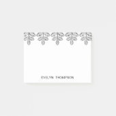 Zwarte witte legant botanische tropische tak post-it® notes (Voorkant)