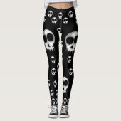 zwarte witte leggings tiener lang (Voorkant)