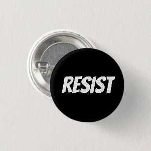 zwarte witte letters: ronde button 3,2 cm