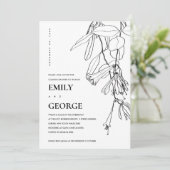 ZWARTE WITTE LIJN DIE FLORAL COUPLE SHOWER KAART T (Staand voorkant)