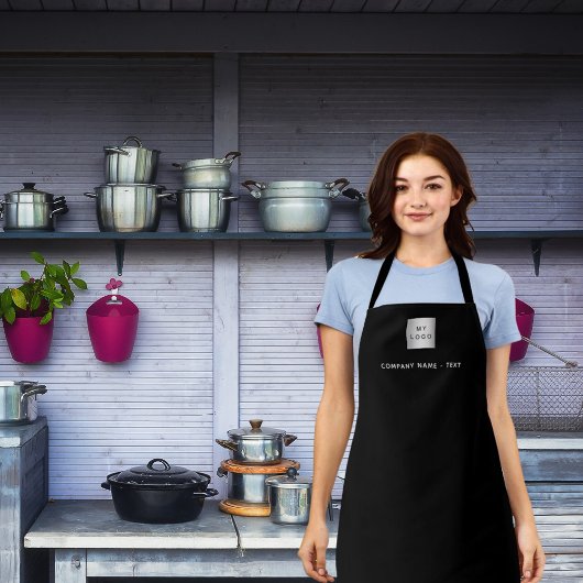 Zwarte witte logo schort