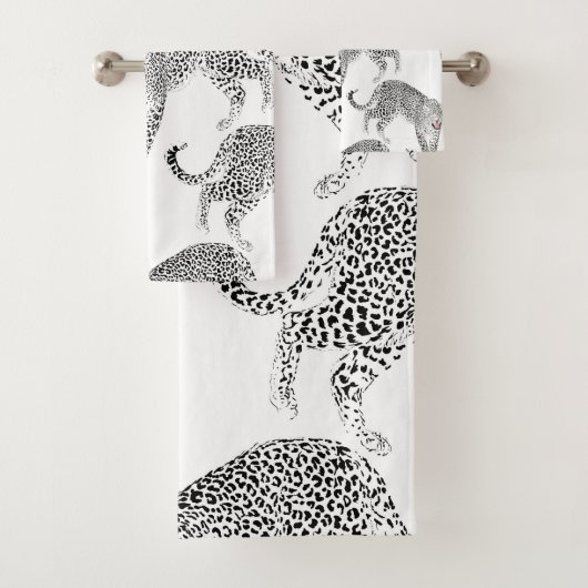 Zwarte witte luipaard bad handdoek (Insitu)