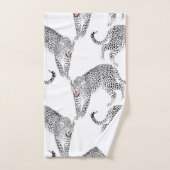 Zwarte witte luipaard bad handdoek (Handdoek)