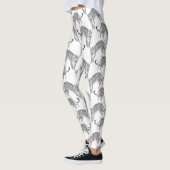 Zwarte witte luipaard leggings (Links)