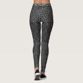 Zwarte witte luipaard Python Viper Cobra Snakeskin Leggings (Achterkant)