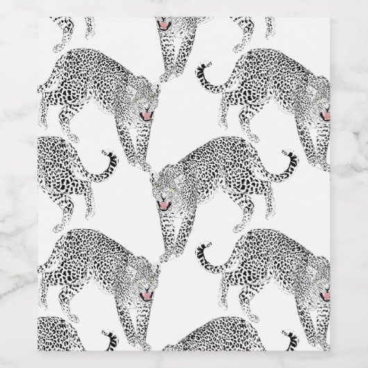 Zwarte witte luipaard wijn etiket (Enkel label)