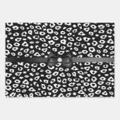 Zwarte witte luipaardprint met boogverjaardag inpakpapier vel (Voorkant)