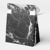 Zwarte & Witte Marmer Modern Glam Trendy Party Bedankdoosjes (Achterkant)