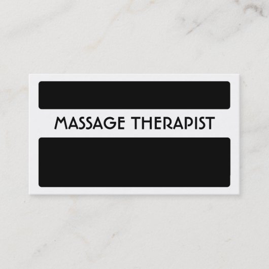 Zwarte witte massage Therapistische visitekaartjes (Voorkant)