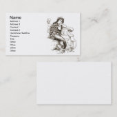  zwarte witte mermaïde tekening visitekaartje (Voorkant / Achterkant)