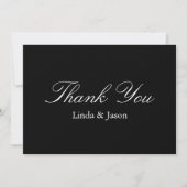 Zwarte & Witte Minimale bruiloft Hartelijk dank Kaart (Voorkant)