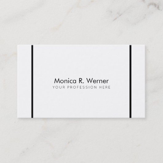 zwarte/witte minimalistische professionele moderne visitekaartje (Voorkant)