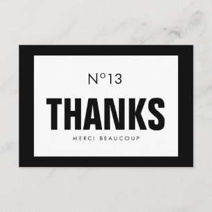 Zwarte & witte Mode DANK U NOTA-KAART Bedankkaart