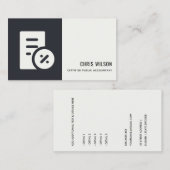 ZWARTE WITTE MODERNE BEREKENING VAN BELASTING ICON VISITEKAARTJE (Voorkant / Achterkant)