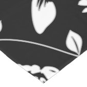 Zwarte witte moderne bloemen blaast korte tafelloper (Hoek)