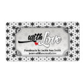 Zwarte witte moderne Super Stars met liefde gemaak Etiket (Voorkant)