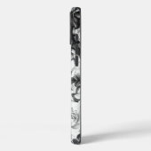 Zwarte witte moderne waterverf bloemen Case-Mate iPhone case (Achterkant / Links)