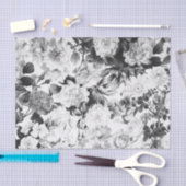 Zwarte witte moderne waterverf bloemen tissuepapier (Craft)