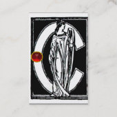 ZWARTE WITTE MONOGRAM C-BRIEF, RODE RUBY GEM Pearl Visitekaartje (Achterkant)