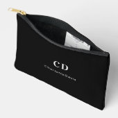 Zwarte witte monogram initiaal etui (Open)