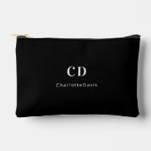 Zwarte witte monogram initiaal etui (Voorkant)